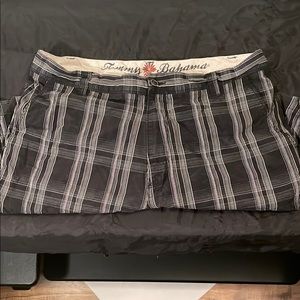 Tommy Bahama Black and White Flat Front Shorts
